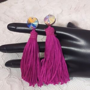 Pink Tassel Earrings